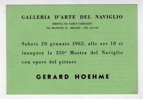 Cartolina invito mostra gerard - cartolina/invito,