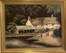 Dipinto olio vintage grande