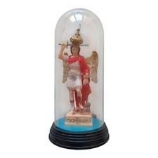 *HH* Antica Statua San Michele Arcangelo Altarino Teca Statuina Religiosa Votiva