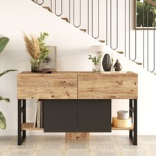 MODAL CASA Mobile consolle ingresso salvaspazio 139x84 ribalte rovere nero Caius