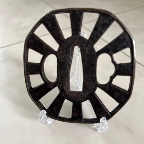 Japanese tosogu iron tsuba - tosogu,