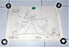 Disegno originale CARLO PERONI Perogatt SLURP 1994 FIRMATO Tavola 50x35