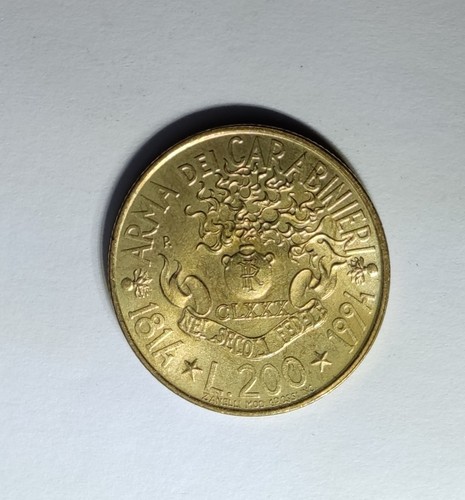 Moneta 200 lire 1994 arma - moneta,