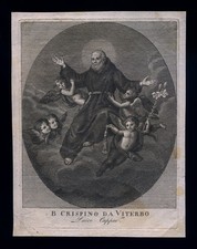 santino incisione 1800 S.CRISPINO DA VITERBO