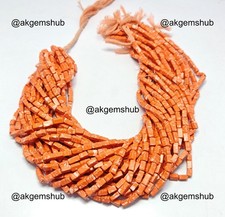 Perline quadrate da 5x3 a 6x3 mm filo arancione corallo sintetico turchese...