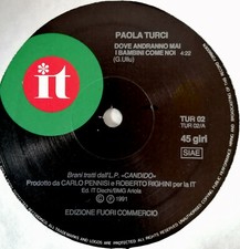PAOLA TURCI 12" 45 GIRI  PROMO