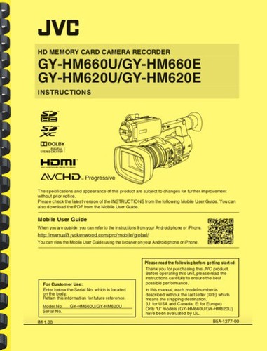 Videocamera jvc hm660 - videocamera,