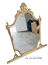 ? Specchiera Antica con Cornice Dorata e Cimasa Intagliata