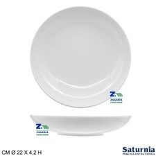 PIATTO SATURNIA FONDO SIVIGLIA IN PORCELLANA BIANCA CM 22X4,2 H