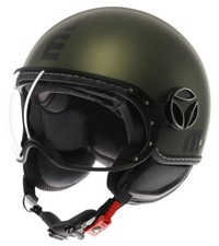 CASCO HELMET MOTO JET MOMO DESIGN FGTR EVO DOPPIA VISIERA VERDE NERO OPACO TG XL
