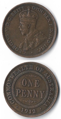 Australia penny 1912 h - australia.,