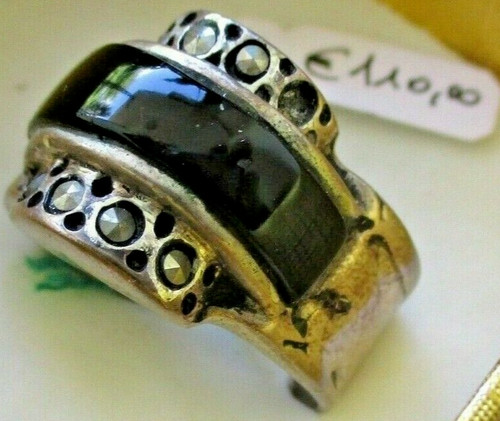 Anello argento onice nera - argento,