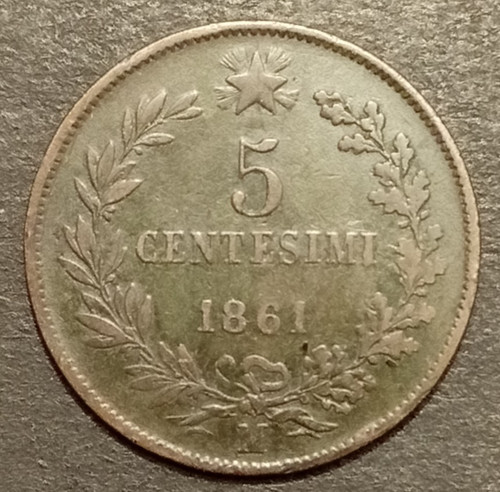Centesimi lire valore - centesimi, 1861