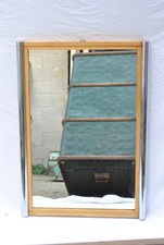 Specchio Vintage Design Legno e Acciao Cromato anni '70 Originale 83x59