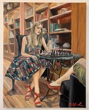 La Mossa, Quadro Olio Su Tela 40x50 RCafarotti No Manzu Burri Tano Festa Migneco