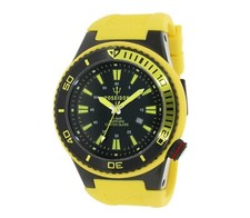 POSEIDON Orologio da Polso Uomo XL, Analogico, 15 Bar, Cinturino in Silicone, UP00603 Giallo/Nero