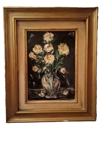 Quadro olio tela - su, tela/"rose"a