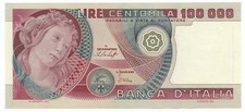 100000 LIRE BANCA D'ITALIA PRIMAVERA DI BOTTICELLI 20/06/1978 SPL+