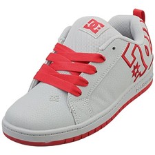DC Shoes Court Graffiks Scarpe da Pattinaggio Grigio Rosso Bambini - 36 EU