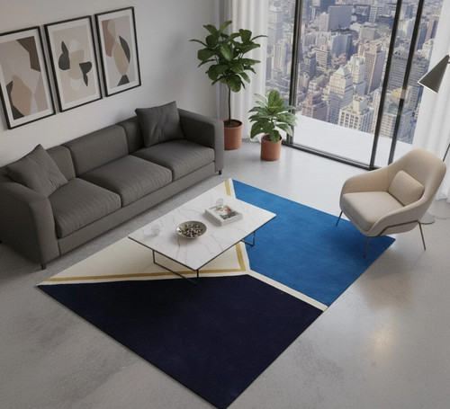 Tappeto moderno geometrico - , blu