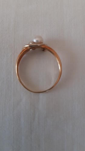 Anello oro giallo - anello, bianco