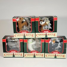 Lotto 5 Bottiglie Contorno Coca Cola 1999 Collezione Ornamenti