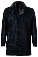 Cappotto In Pelle Nappa Nera