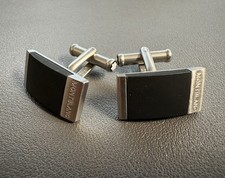 MONTBLANC STAR Set Gomma Acciaio Inox Coppia Gemelli MONT BLANC Polsini Gemelli