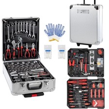 VALIGIA CASSETTA ATTREZZI LAVORO KIT UTENSILI 849 PEZZI TROLLEY ALLUMINIO