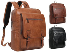 Zaino vintage uomo pelle grande nuovo USB viaggio marrone notebook pc portatile