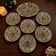 Pesaro Molaroni – Set di 7 Piatti Piani in Ceramica Decorata
