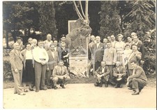 1955 ca BERGAMO Monumento Decorati Valor Civile - Gruppo reduci *Foto 15x11 cm