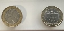 ⭐️??Lotto 2 Monete Da 1€ Circolate- Italia 2010 +??1€  Malta 2008⭐️