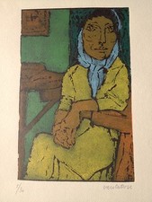 Domenico Cantatore - Donna di Puglia - litografia originale numerata e firmata