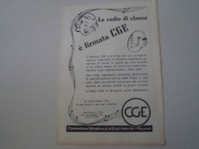 advertising Pubblicità 1952 RADIO CGE