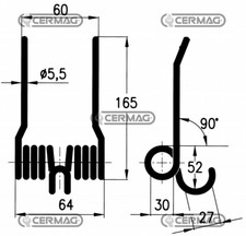 Molla per rotopressa raccoglitrice FORT-MORRA-WOLVO