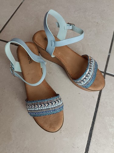 Sandalo zeppa donna azzurri - sandalo,