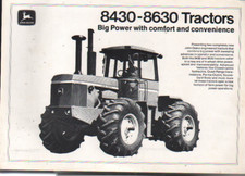 Foglietto brochure trattore articolato John Deere 8430 e 8630 1975