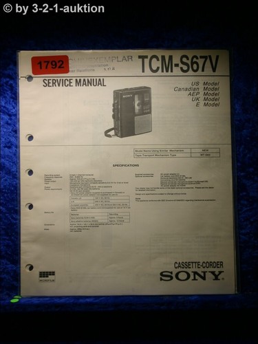 Manuale servizio sony tcm - manuale,