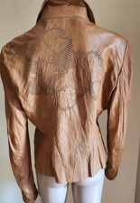 Vintage Raro Archivio Iconico Roberto Cavalli giacca pelle Cuoio Cognac 