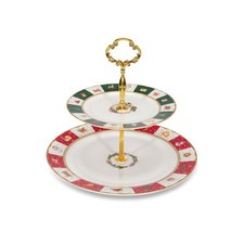 Alzata dolci a due piani in porcellana  SWEET X'MAS