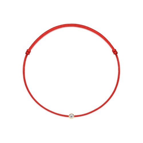 Bracciale corda rossa diamante - bracciale,