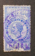 ITALIA,ITALY REGNO Marca da Bollo Concessioni Governative 2  Lire USED