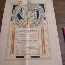 Attestato Medaglia a Ricordo