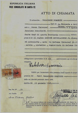 P146)  EMIGRANTE   ATTO CHIAMATA SANZA SALERNO MARCOFILIA ERINNOFILIA