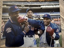 Foto firmata Mike Tyson 16x20 boxe Doc Gooden Darryl Strawberry Mets Auto JSA