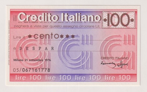 Miniassegni credito italiano - miniassegni,