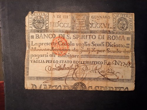 Cedola ponificia scudi - cedola,