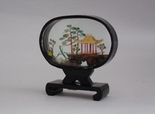 miniatura paesaggio Cinese diorama in sughero orientale vintage. Oriente