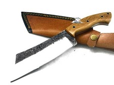 COLTELLO ARTIGIANALE DA CACCIA IN ACCIAIO BALESTRA C70 BUSHCRAFT LAMA FISSA